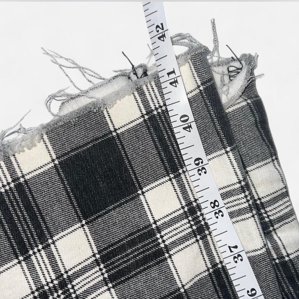 Forever 21 Women's Black and White Plaid Flare Jeans - Picture 6 of 7